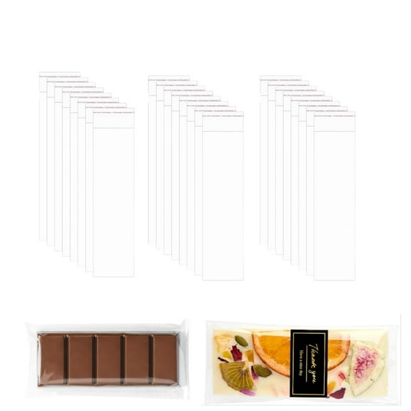 Long Clear Treat Bags,3.15x8.27In Self Stick Cellophane Bags,400Pack Long Strip Individual Bags for Home,QZS Self-Sealing Bags