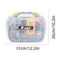 thumbnail image 3 of Ensemble d'Outils Portables pour la Menuiserie et la Construction / Perceuse de Simulation de 19 Pcs, Clé, Tronçonneuse, Tournevis, Lunettes, ABS Durable, Étui Transparent, Compétences d'Apprentissage Précoce, 3 of 8