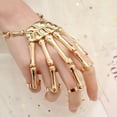thumbnail image 6 of Halloween Skull Skeleton Metal Fingers Hand Bone Bracelet with Adjustable Ring Wristband Handmade Punk Jewelry for Women Girls(Silver), 6 of 6