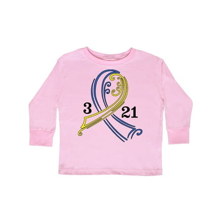 

Inktastic Down Syndrome Ribbon 3 21 Gift Toddler Boy or Toddler Girl Long Sleeve T-Shirt