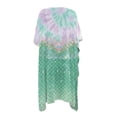 thumbnail image 2 of HELLHERO Mermaid Scale Beach Kimono Cover Up - Pastel Tie-Dye Seashell Design | Lightweight Flowy Swimwear Coverup for Tropical Vacation & Poolside, 2 of 6