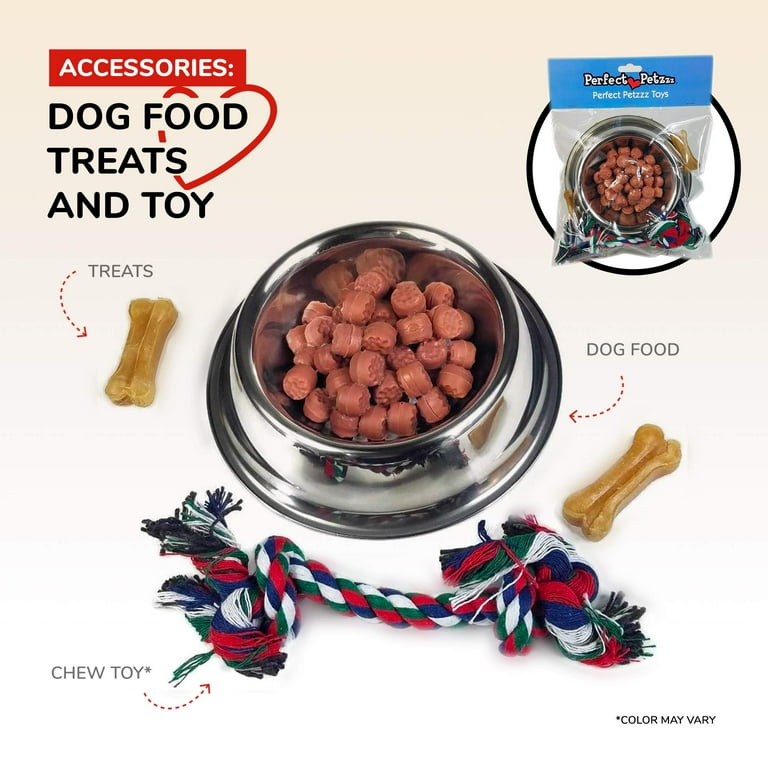 MｏDERN TｏYS製　SＩLVER PET Perfect Petzzz - Silver Bowl with Simulated Pet Food & Chew Toy