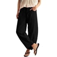 thumbnail image 2 of Womens Wide Leg Pants Petite Friendly Fit High Waisted Relaxed Cut with Side Pockets for Weekend Travel And Versatile Daily Wear Trousers for Women, 2 of 8