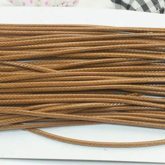 U8MO 30 Yards Spool Korean Waxed Cord String Thread Round 2mm for Bracelet Necklace-7# Coffee