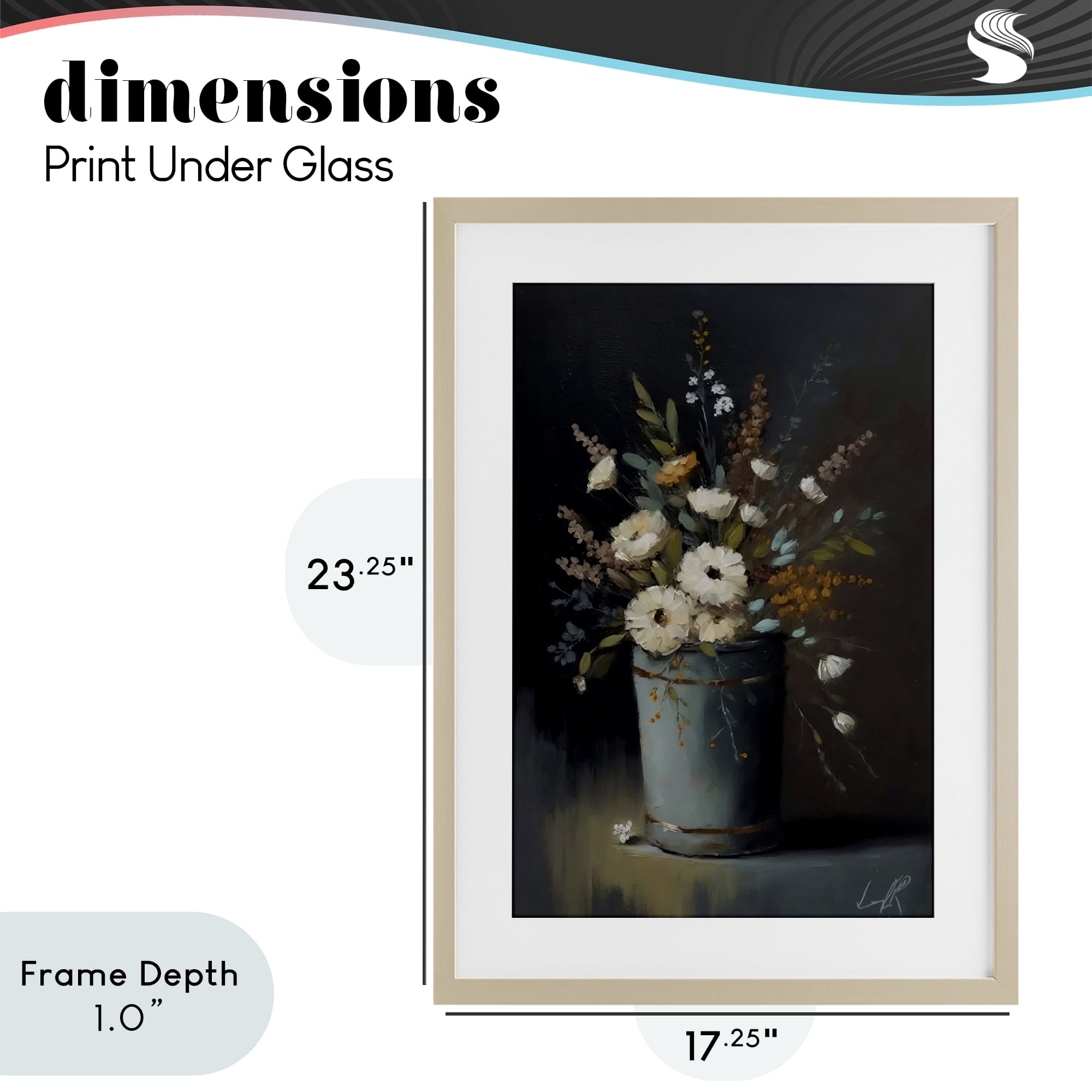 Stupell Industries Rustic Floral Bouquet Bucket Birch Framed Print Under Glass, design by Creative Studio