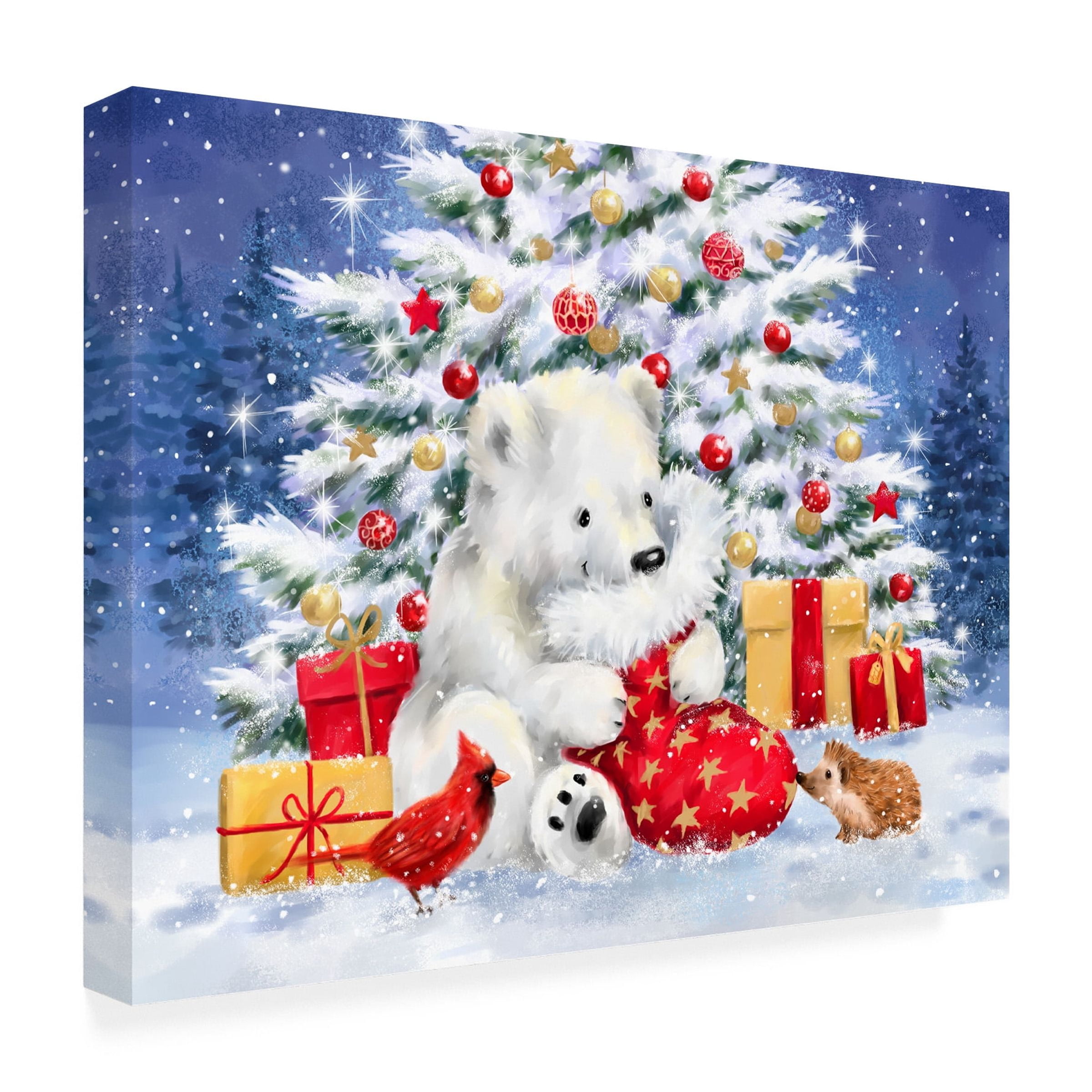 MAKIKO 'Polar Cub With Sock' Canvas Art