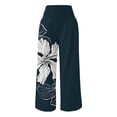 thumbnail image 4 of Gyedtr Linen Pants Women Summer Casual High Waisted Wide Leg Pants Floral Print Loose Trousers with Pockets Summer Palazzo Pants, 4 of 5