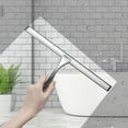 thumbnail image 5 of J&V TEXTILES All-Purpose Stainless Steel Shower Squeegee for Glass Doors with Adhesive Hooks, Squeegee for Shower Glass, Bathroom Household Cleaner Tool, 10 Inch Silver, 5 of 6