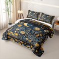 thumbnail image 3 of Homewish Tropical Floral Twin Quilt Set, Hippie Moon Stars Twin Coverlet Set, 2-Piece 1 Bedspread and 1 Pillowcase, 3 of 7