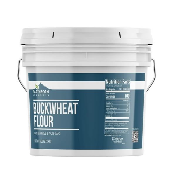 Earthborn Elements Buckwheat Flour 1 Gallon Bucket, Gluten-Free, Baking