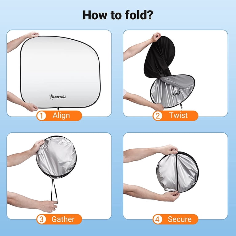 AstroAI Windshield Sun Shade, Foldable 2-Piece photo 5