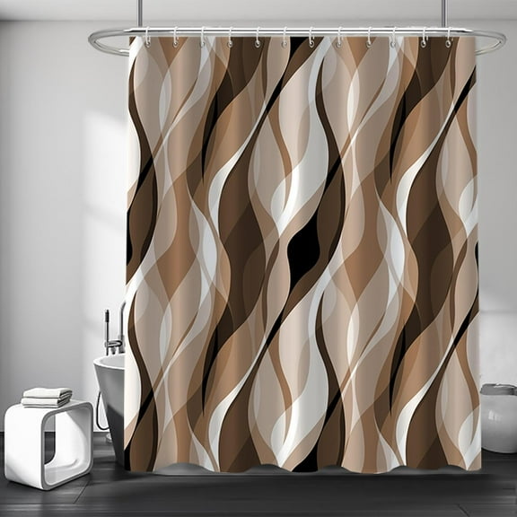 Light Blue Shower Curtain, Modern Abstract Blue and Grey Striped Shower Curtain Set for Bathroom Waterproof Polyester Shower Curtain with Hooks, 72x72 Inch