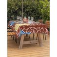 thumbnail image 3 of Outdoor Tablecloth with Umbrella Hole for Patio/Picnic/Party/Camping, Brown Red Gourd Waterproof Table Cloth Rectangle Table Cover Washable, Modern Abstract Art Floral (52"x 70"), 3 of 9