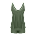thumbnail image 7 of Sevevn Fashion Women Summer Solid Color With Chest Cushion And No Steel Support Sexy Backless Strap Swimsuit Army Green L Clearance Sales Online Deals, 7 of 7