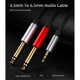 thumbnail image 4 of Cable adaptador de audio de 3,5 mm a doble 6,5 mm, cable auxiliar de 3,5 a 6,5 mm, divisor de 3,5 para amplificador mezclador de guitarra, negro, plateado y rojo, 4 of 5