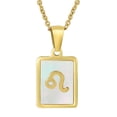 thumbnail image 5 of Collar sencillo de acero de titanio con 12 constelaciones, colgante de constelación de concha versátil de acero inoxidable de 18 quilates, 5 of 5