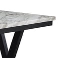 thumbnail image 2 of Benjara Oliver 72 Inch Dining Table With Faux Carrara Marble Top, White and Black, 2 of 5