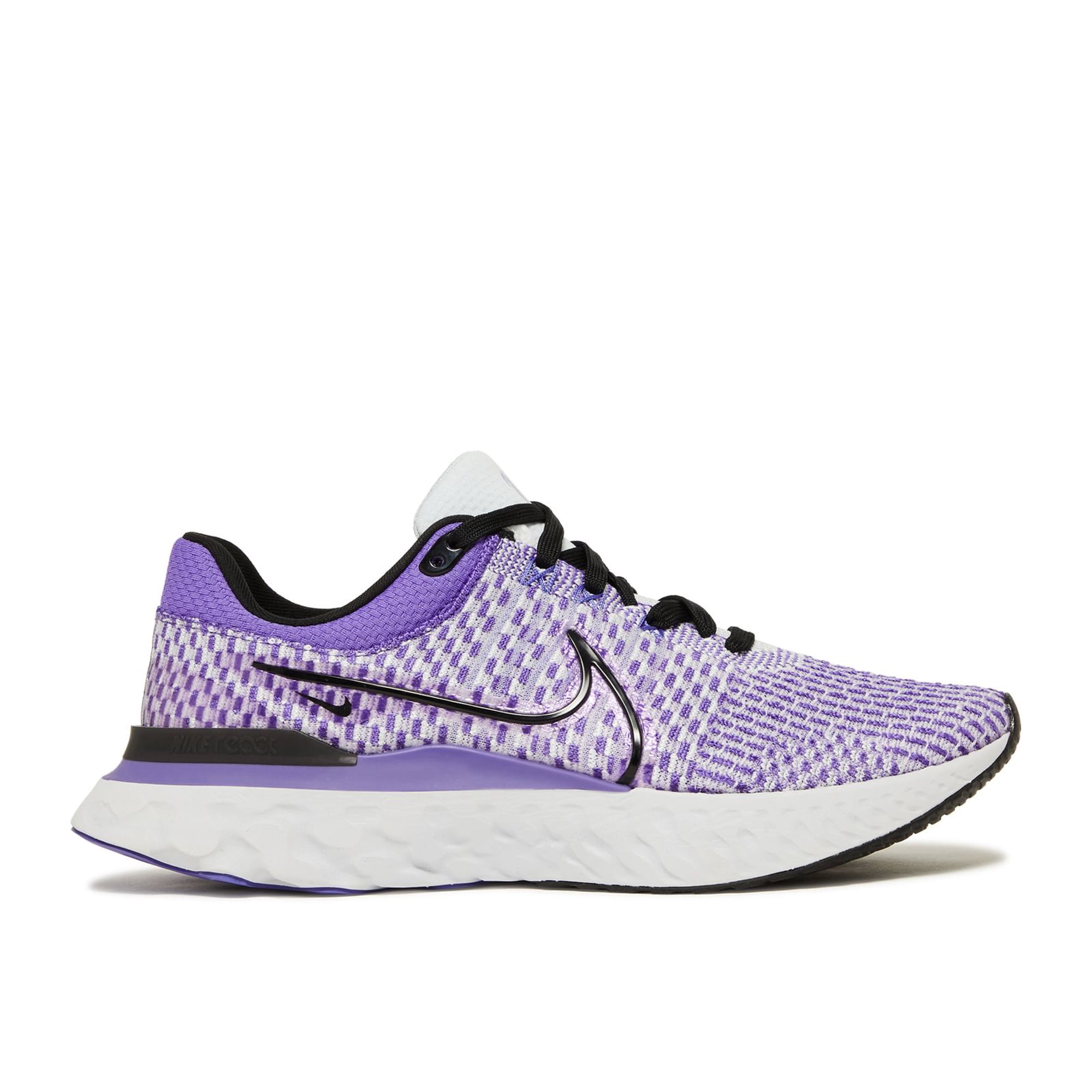 Nike React Infinity Run Flyknit 3 Men's Shoes, Pure Platinum/Psychic Purple/Iris Whisper/Black, Size 8.5