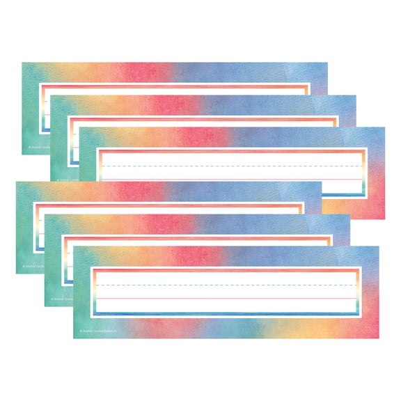 Teacher Created Resources Watercolor Name Plates, 36 Per Pack, 6 Packs