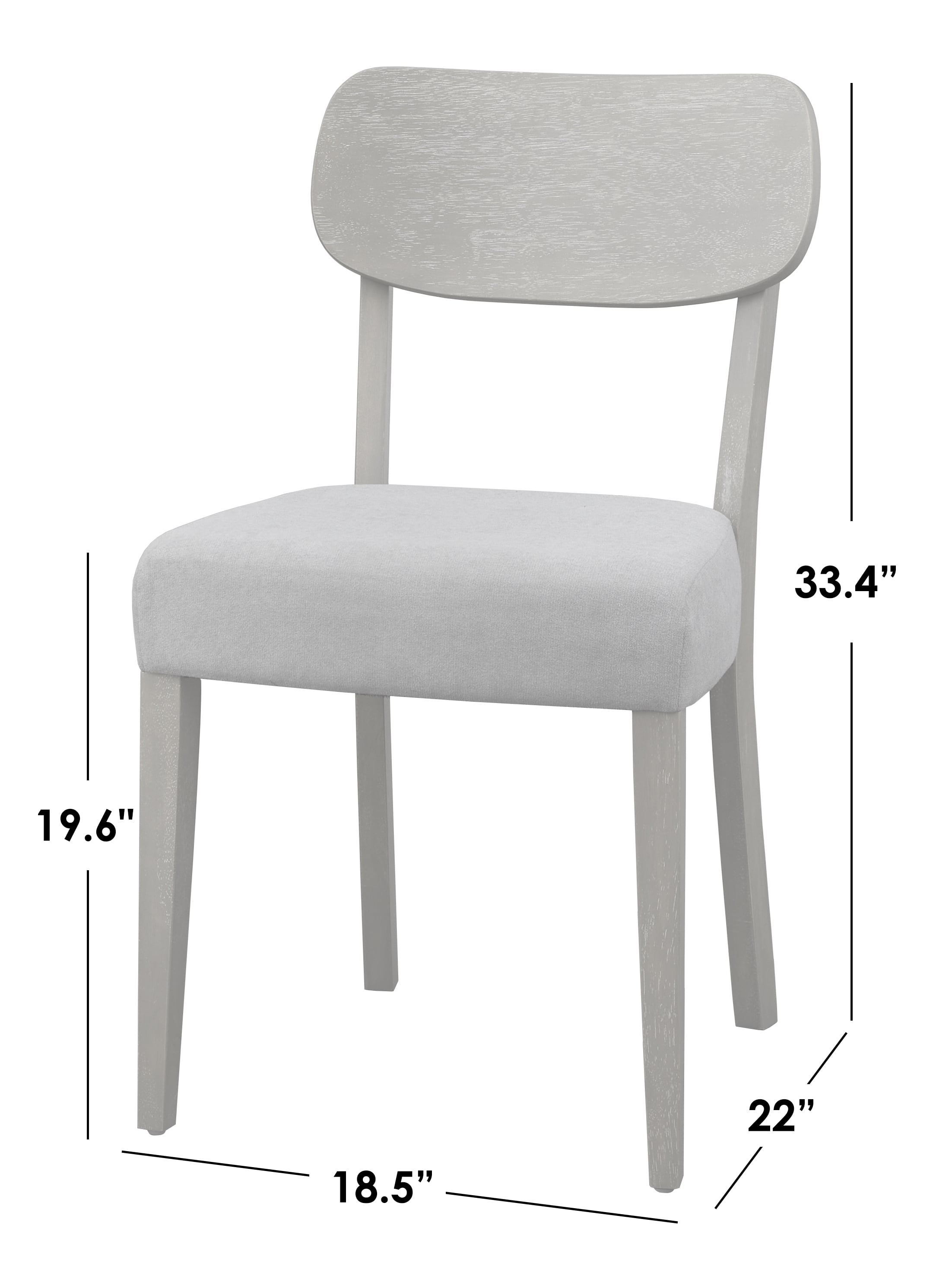 TMS Glendale Dining Chair, Set of 2, Light Gray