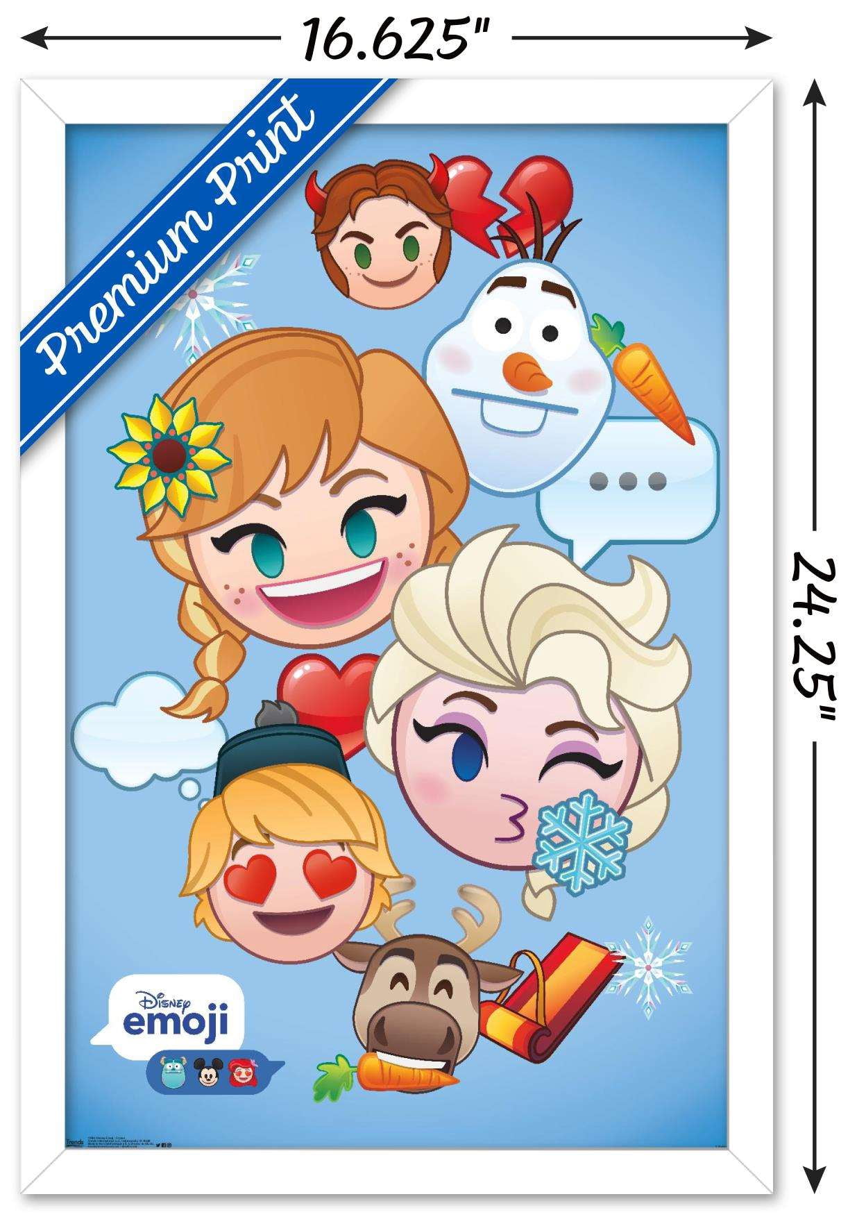 Disney Emoji - Frozen Wall Poster, 14.725" x 22.375", Framed