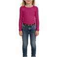 thumbnail image 5 of EnJoCho Kids Long Sleeve Shirts For Girls, Girls Long Sleeved Shirt Round Neck Pullover Slim Top Ribbed Knit Casual Rib T Shirt Long Sleeve Shirts Girls, 5 of 6