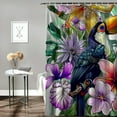 thumbnail image 2 of Orinice Fabric Bath Shower Curtain College Toucan Exotic Pink Bird Leaf Paradise Awaresome Lily Tropical Flowers Palm Nature Graphic Shower Curtains for Bathroom with 12 Hooks,  69x72, 2 of 7
