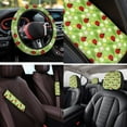 thumbnail image 4 of Qpednta Cute Ladybug 14 Pieces Automobile Seat Cover Sets Steering Wheel Cover Comfortable Car Headrest Cover Center Console Cover Cars Seat Belt Pad Cover Water Cup Pad Fit Car,Suv, 4 of 6