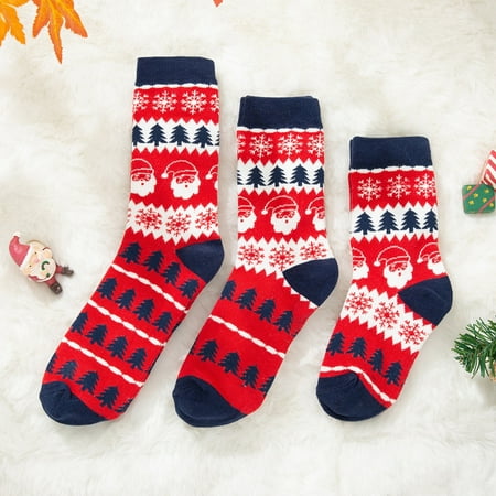 

Daqian Socks for Women Winter 1Pair Children/Adult Christmas Vintage Cashmere Sock Comfortable Socks Fuzzy Socks for Women Red M(M)