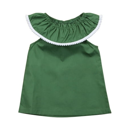 

Infant Toddler Baby Girls Sleeveless Off Shoulder Ruffle Party Dress Outfits