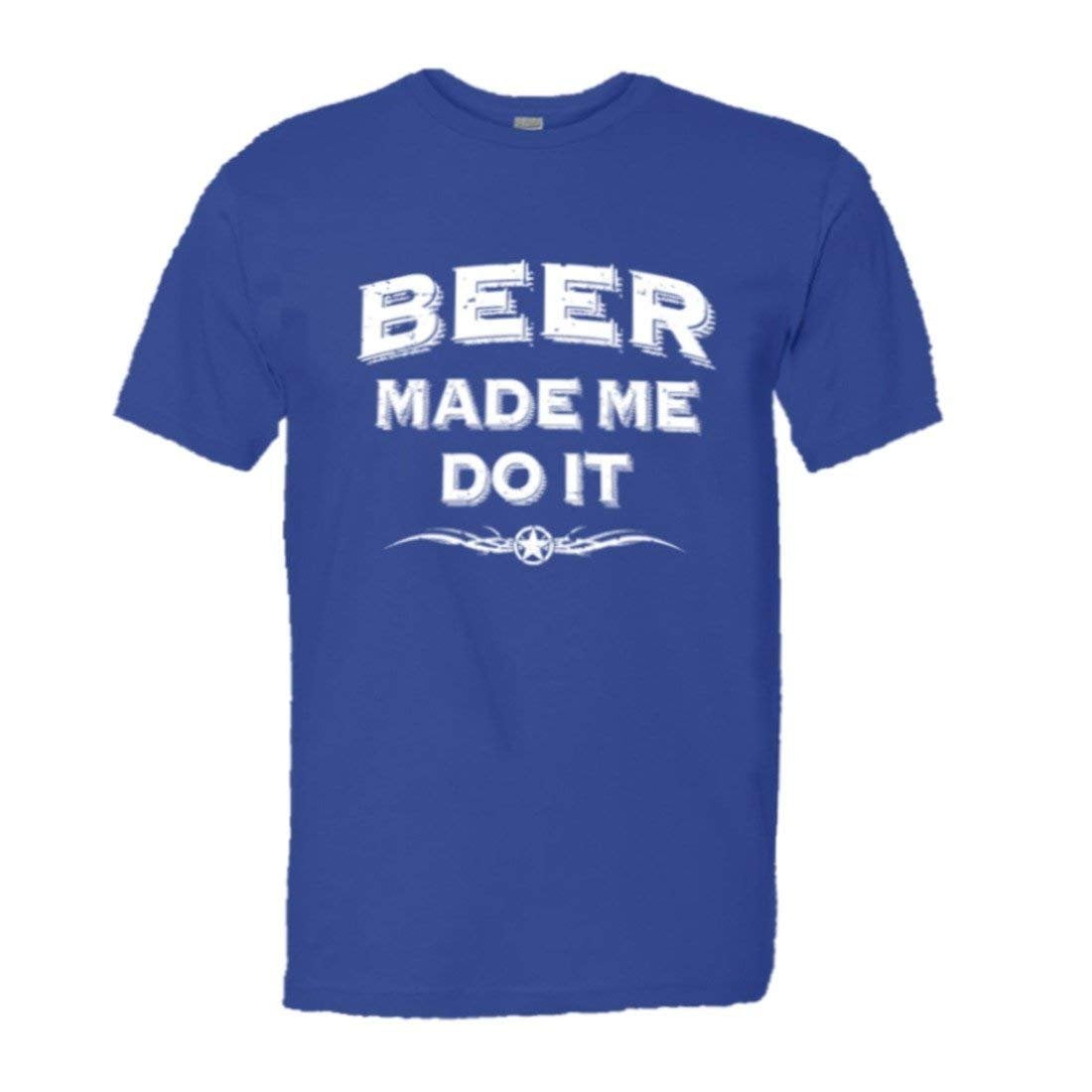 PleaseMeTees PleaseMeTees™ Mens Beer Made Me Do It Whiskey Drinking