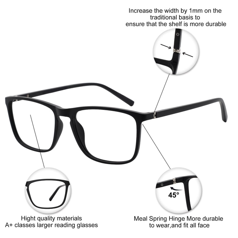 OCCI CHIARI Computer Reading Glasses Blue Light Blocking Light Readers Flexible TR90 UV Protection 1.0 1.25 1.5 1.75 2.0 2.25 2.5 2.75 3.0 3.5 4.0 (4 packs, 1.0