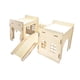 thumbnail image 4 of Castillo de madera para escondite de conejos, casa de madera ventilada para conejos, hábitats con escaleras tipo cueva para que pequeños animales, 4 of 9