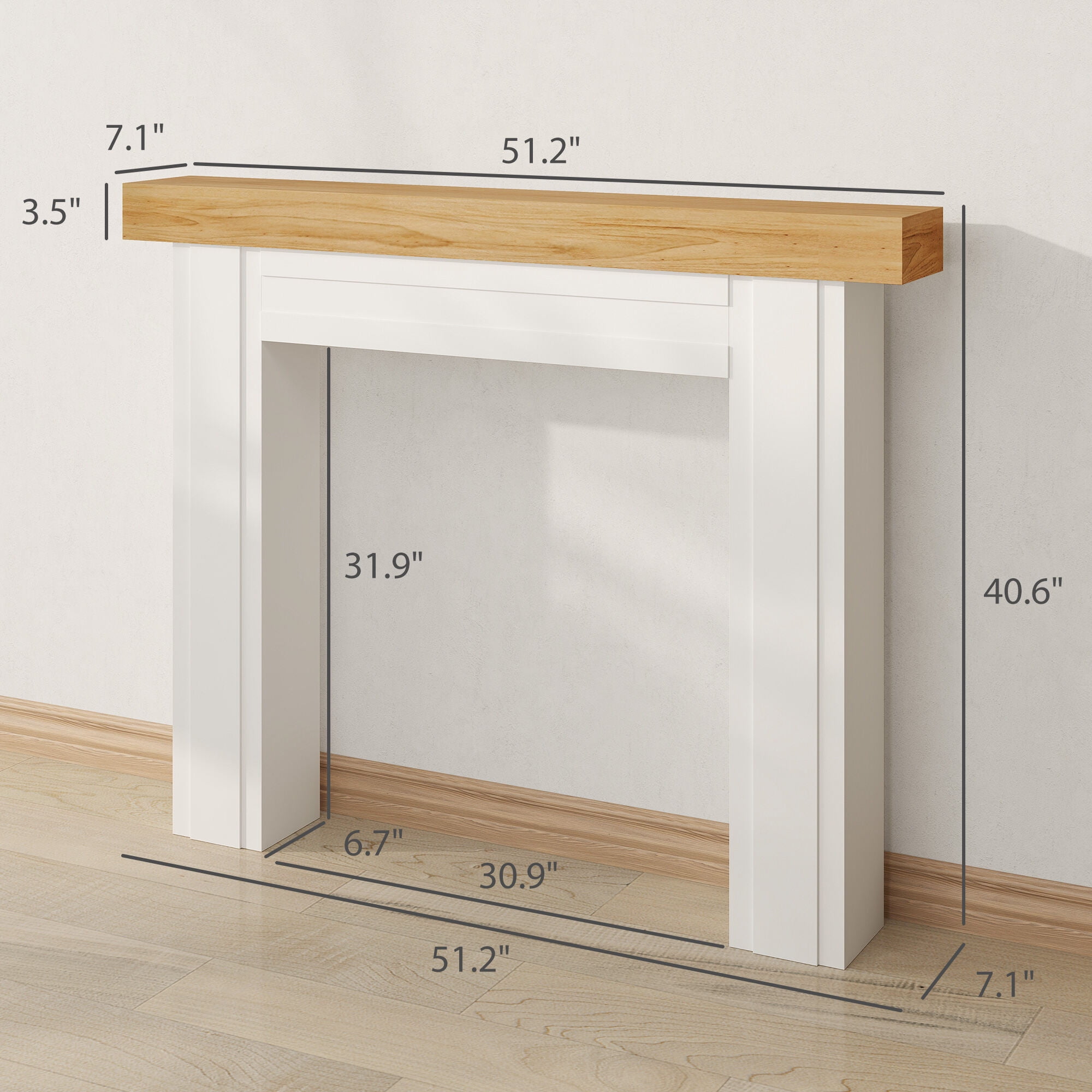 Indoor Fireplaces Fireplace Mantel, Freestanding Fireplace Surround with Leg for Electric Fireplaces,Gas Indoor Fireplaces
