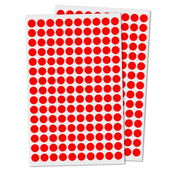 Paquete De 3000 Pegatinas Redondas De Puntos De 0,375 Pulgadas, Etiquetas Circulares, Color Rojo