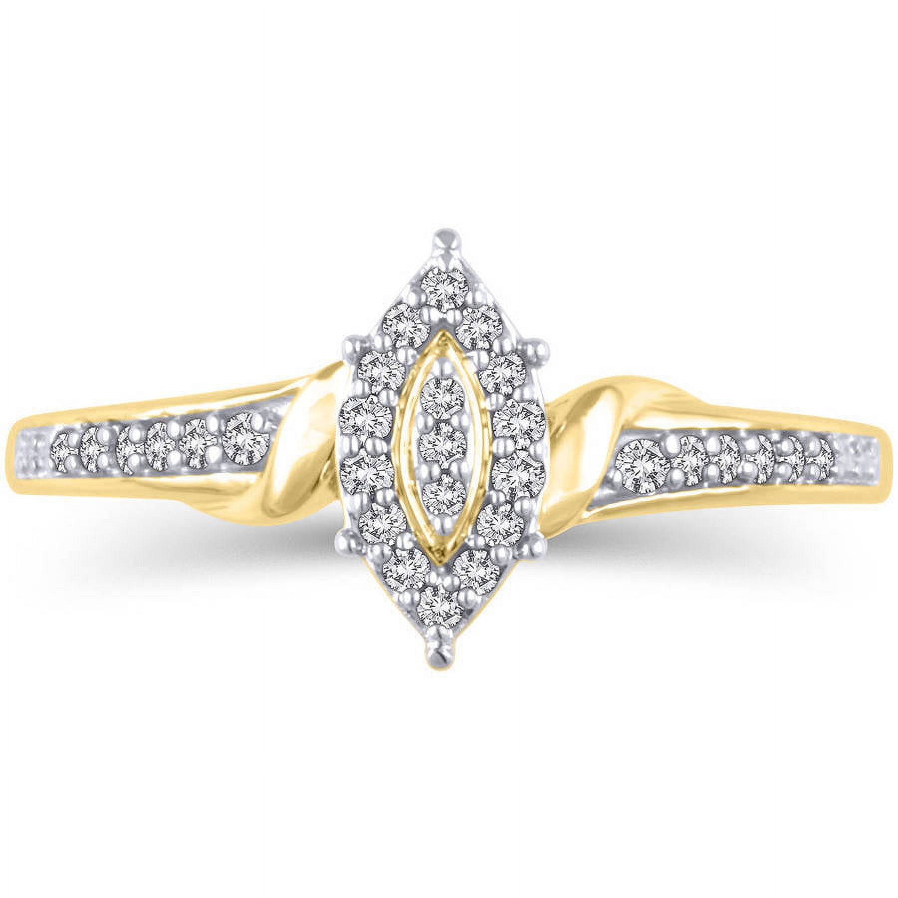 1/10 Carat T.W. Diamond 10kt Yellow Gold Marquise-Shape Promise Ring