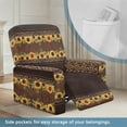 thumbnail image 2 of SCRAWLGOD Recliner Chair Covers Stretch Reclining Cover for Recliner Chair Washable 1 Seat Chair Covers for Reclining Chairs with Elastic Band for Dogs Pets, Sunflower Butterfly Leopard Print Brown, 2 of 7
