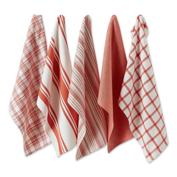 Asst Spice Woven Dishtowels (Set of 5)