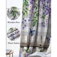 thumbnail image 3 of Spring Purple Flowers Blackout Curtains for Bedroom Living Room Darkening Curtains 63 Inches Long Farmhouse Leaves Fences Gray Plaid Window Curtain 2 Panels Set Window Treatment Drapes 42"x63", 3 of 9