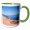 Green/White, variant on 3drose, Africa. Malawi. Cape Maclear. Lake Malawi, Beach Scene-af25 Rsw0088 - Roy Schwarz, 11oz Two-tone Blue Mug