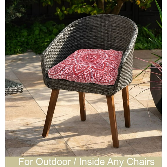 Indoor Outdoor Waterproof Chair Seat Pads Cushion |19x19 Inches – Thick Patio Garden Furniture Cushions with Ties
