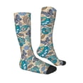 thumbnail image 3 of Easygdp Vintage Floral Butterflies Soccer Socks Sport Knee High Socks Calf Compression Athletic Socks for Men and Women, 3 of 9