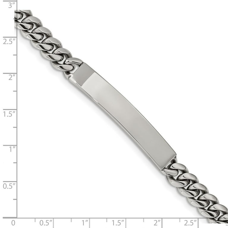 Stainless Steel Bracelet ID Curb Men's 7.96 mm 8.25 in Chisel