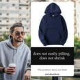 thumbnail image 2 of facefd Sweat à Capuche Coton Unisexe Sweat à Capuche Absorbant le Réchauffement Pull à Capuche, Bleu Foncé, XXL, 2 of 9