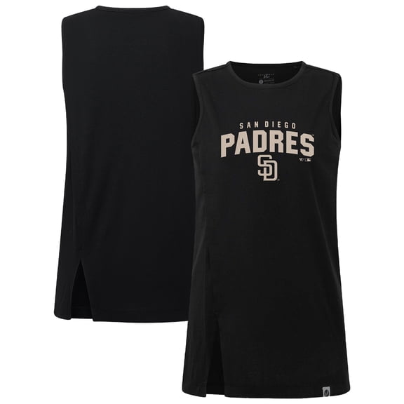 Women's Levelwear Black San Diego Padres Influx Team Arch Tank Top