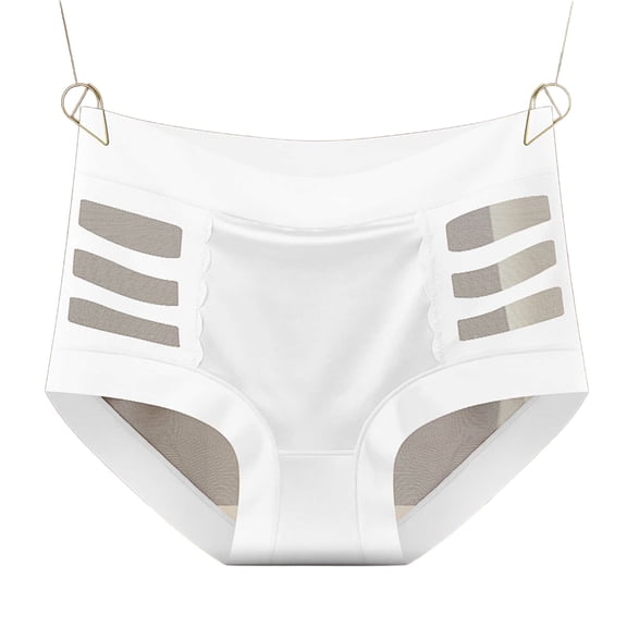 Women's Seamless Briefs Stripe Mesh Panties Cotton Liner Comfortable Bikini Bottom High Waist Tummy Control Full Coverage Breathable Underwear Underwear No Show Lower Belly Shapewear