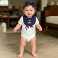 thumbnail image 5 of Wxirdiow July 4th Baby Bodysuit 4th of July Baby Girl Outfits Newborn Romper Dress Summer Infant American Flag Clothes Cute Toddler Tutu Dresses Blue Size,6-12 Months, 5 of 5