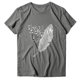 thumbnail image 5 of Gibobby Playera Corte clásico para Mujer Tee Women Casual Short Sleeve Blouse Tops Tunic Loose Printing Women's Blouse(Gris,G), 5 of 5
