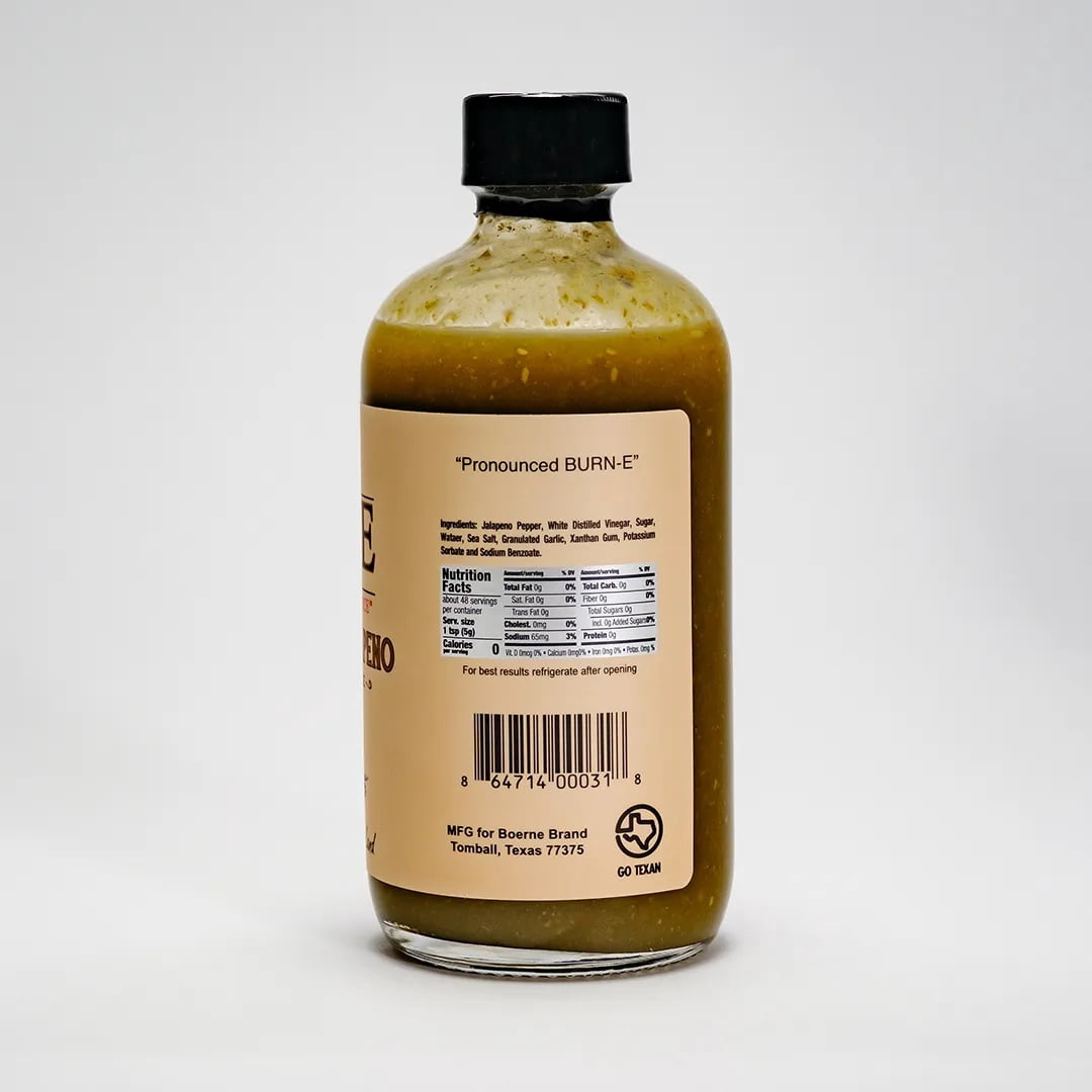 (3 pack) Boerne Original Jalapeno SB Texas Style Hot Sauce Glass Bottle Vegan, Gluten Free, 8oz
