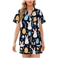 thumbnail image 2 of Vetsdori Womens 2 Pieces Pajamas Sets Button up Short Sleeve Homewear Sleepwear Casual,Shorts & Top Soft Loungewear Easter Home PJ Sets for Women, 2 of 5